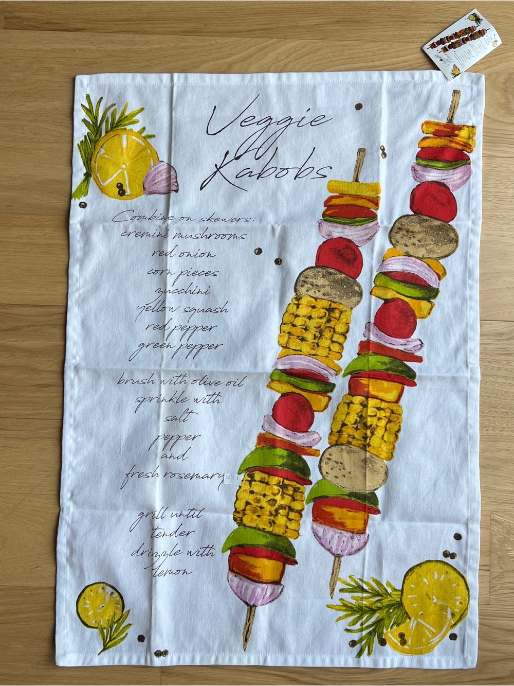 Veggie Kebabs Dish Towel 26" x 18" NWR